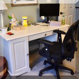 F43. White desk. 29”h x 57”w x 25”d 